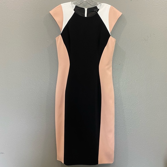 JAYGODFREY Dresses & Skirts - Jay Godfrey black peach & white pencil dress sz 10